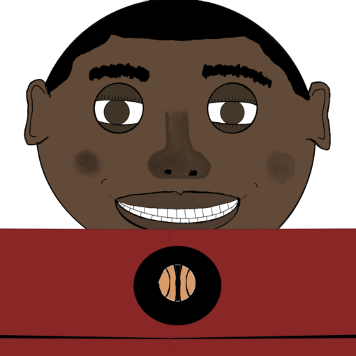 Decorative image of an illustrated boy and box.