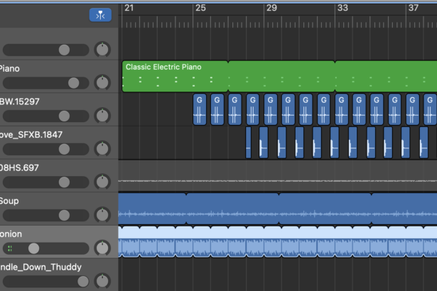 Screenshot of my Garageband timeline