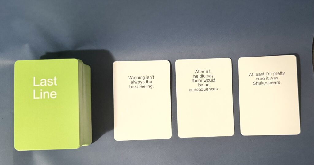 Green cards labeled Last Line
