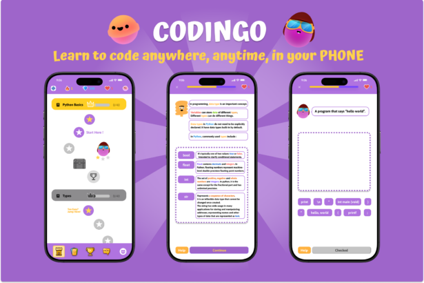 This image shows the main learning process in the Codingo App