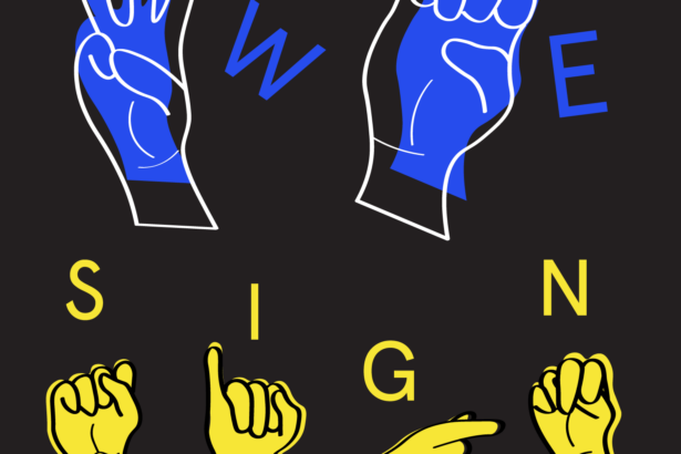ASL finger spelling showing the letters W-E-S-I-G-N.