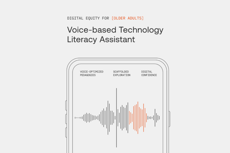 Project title displayed alongside a visual representation of a sound wave, symbolizing the project's voice-focused approach